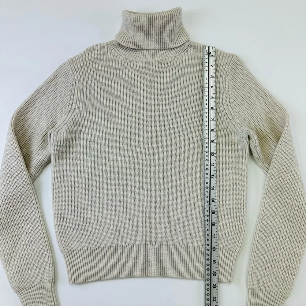 Aritzia Wilfred Laurel merino wool womens turtleneck size Small neutral ribknit - Picture 5 of 10